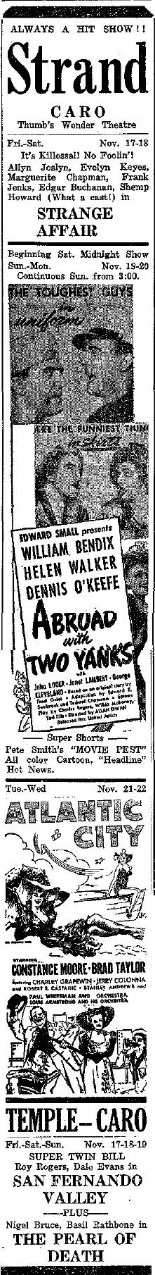 Strand Theatre - Nov 17 1944 Strand And Temple Going Head To Head